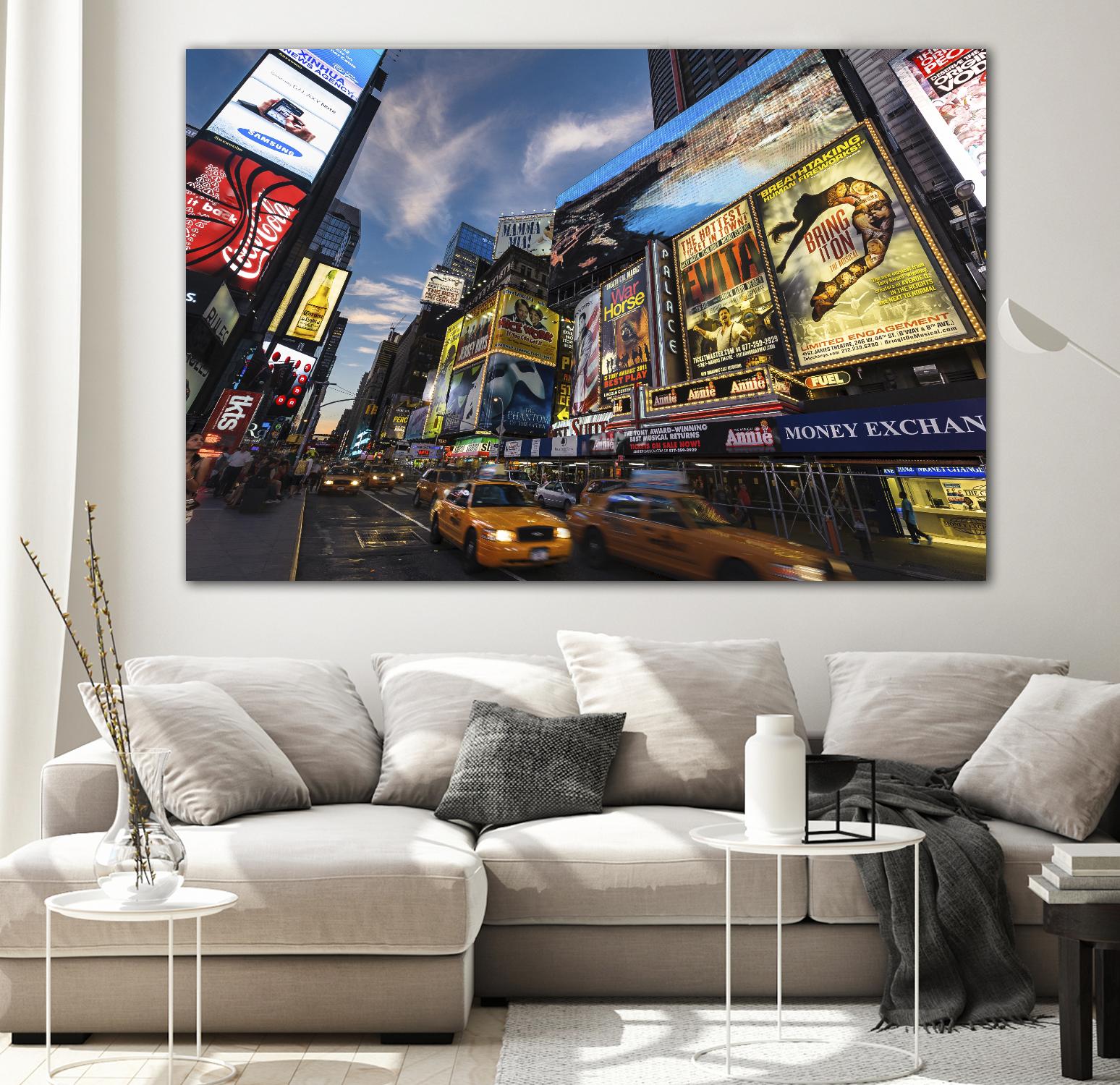 Palace Theater Traffic by Guilliame Gaudet on GIANT ART - yellow city scene