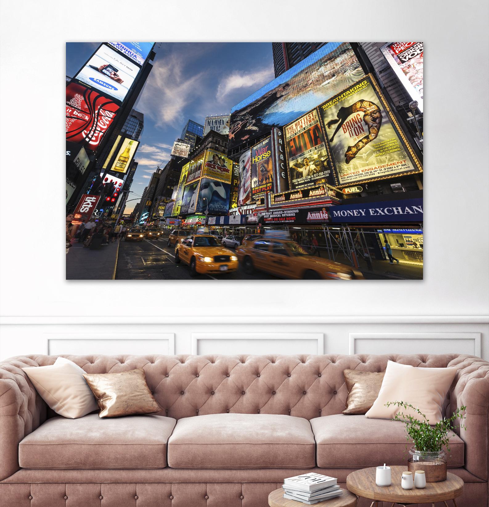 Palace Theater Traffic by Guilliame Gaudet on GIANT ART - yellow city scene