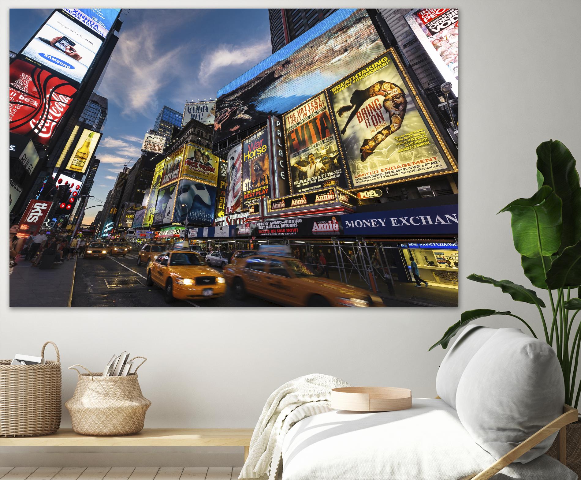 Palace Theater Traffic by Guilliame Gaudet on GIANT ART - yellow city scene