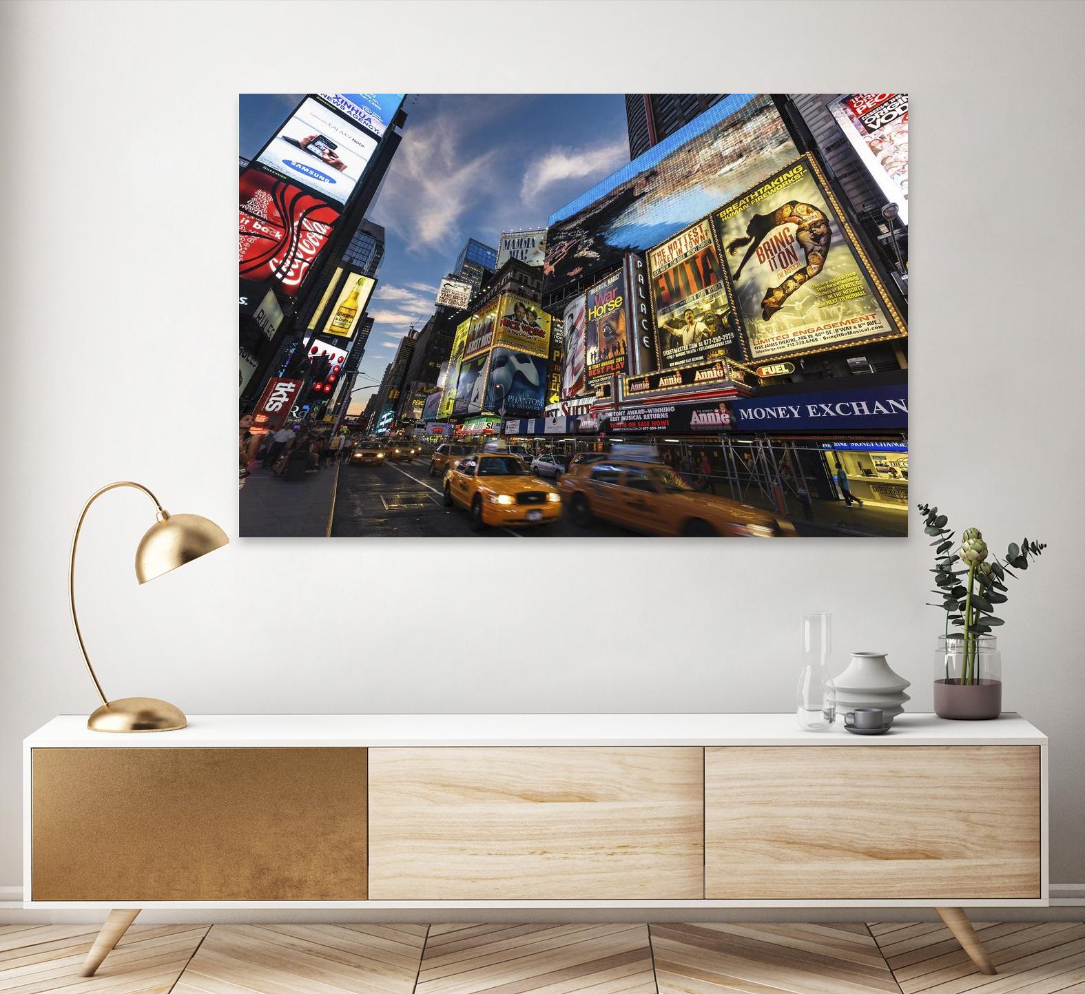 Palace Theater Traffic by Guilliame Gaudet on GIANT ART - yellow city scene