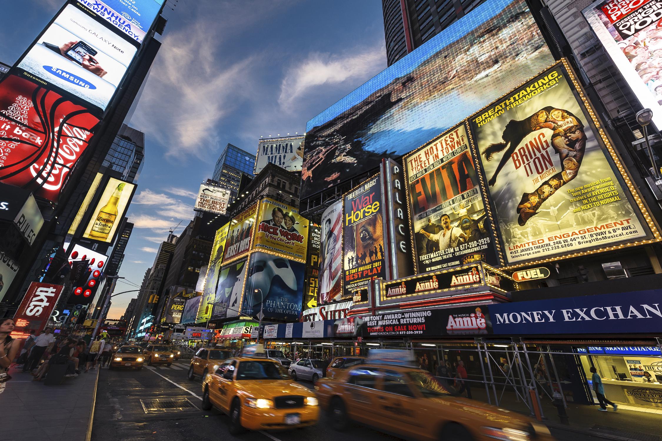 Palace Theater Traffic by Guilliame Gaudet on GIANT ART - yellow city scene