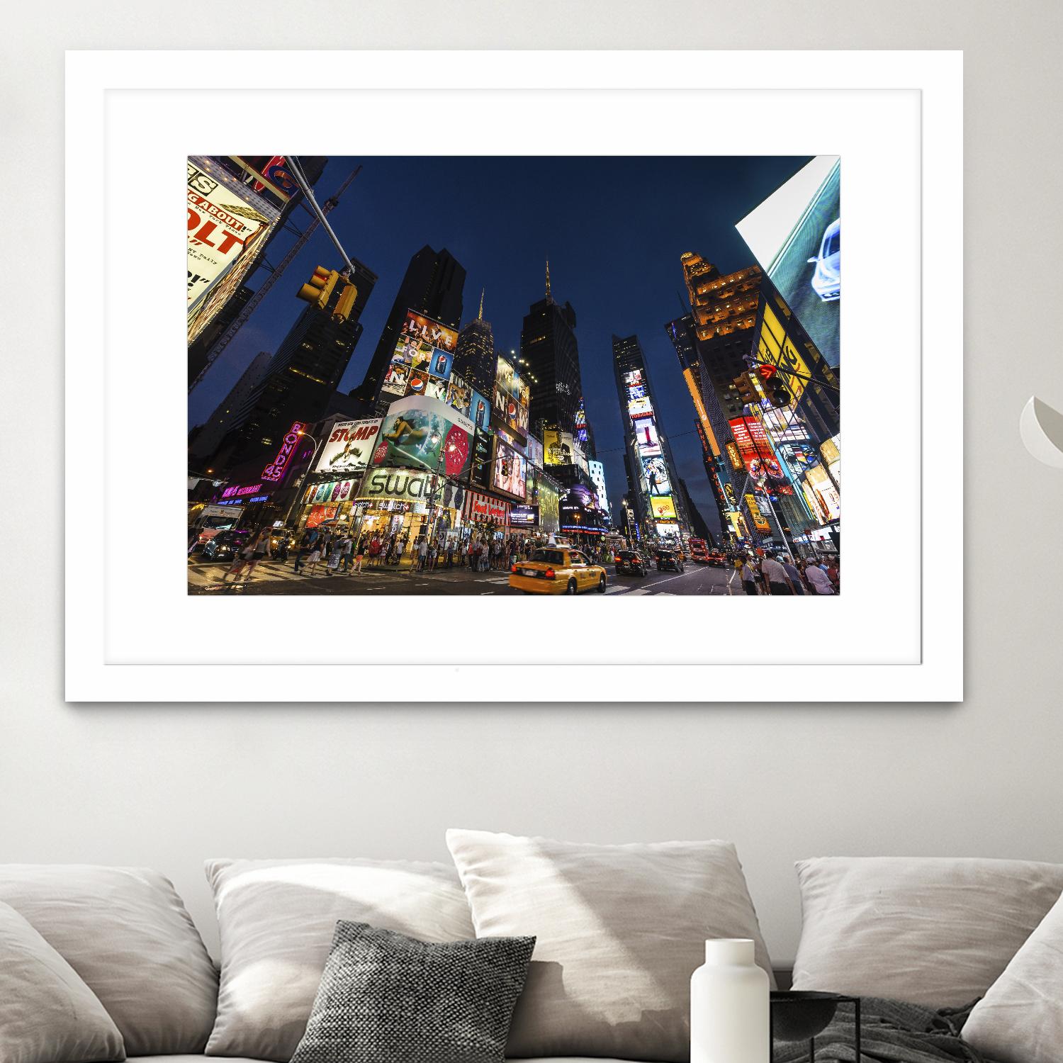 Times Square Billboards by Guilliame Gaudet on GIANT ART - black city scene