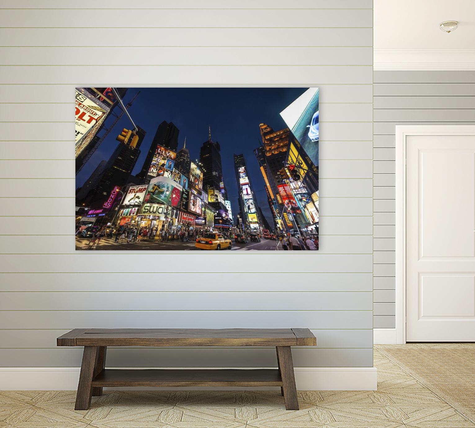 Times Square Billboards by Guilliame Gaudet on GIANT ART - black city scene
