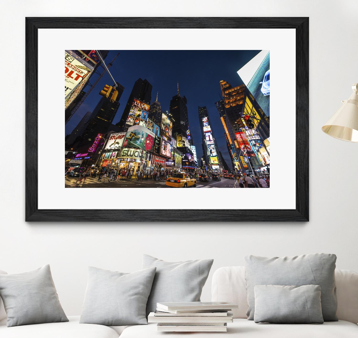 Times Square Billboards by Guilliame Gaudet on GIANT ART - black city scene