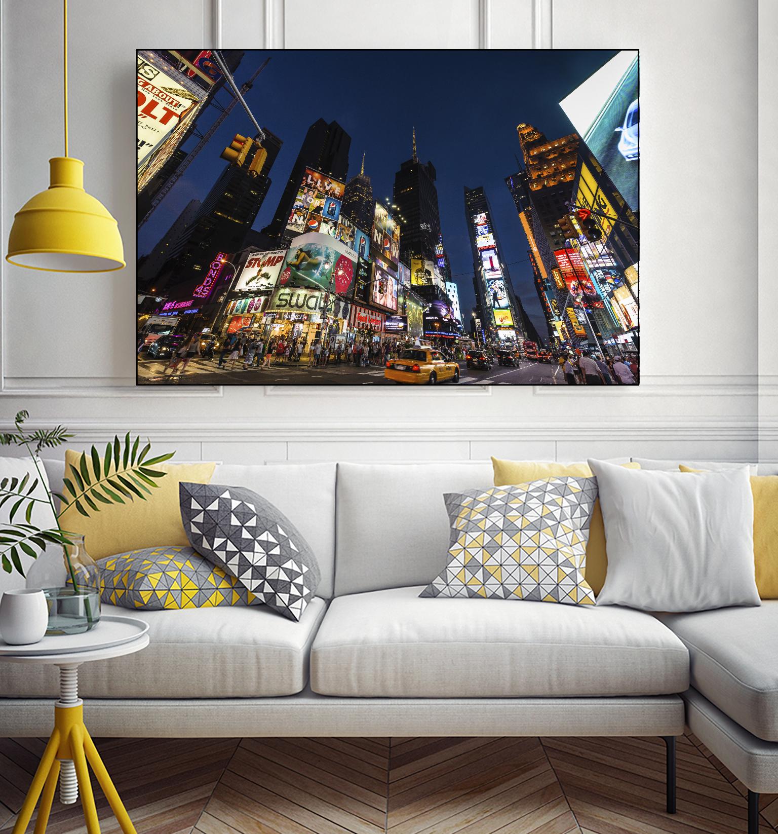 Times Square Billboards by Guilliame Gaudet on GIANT ART - black city scene