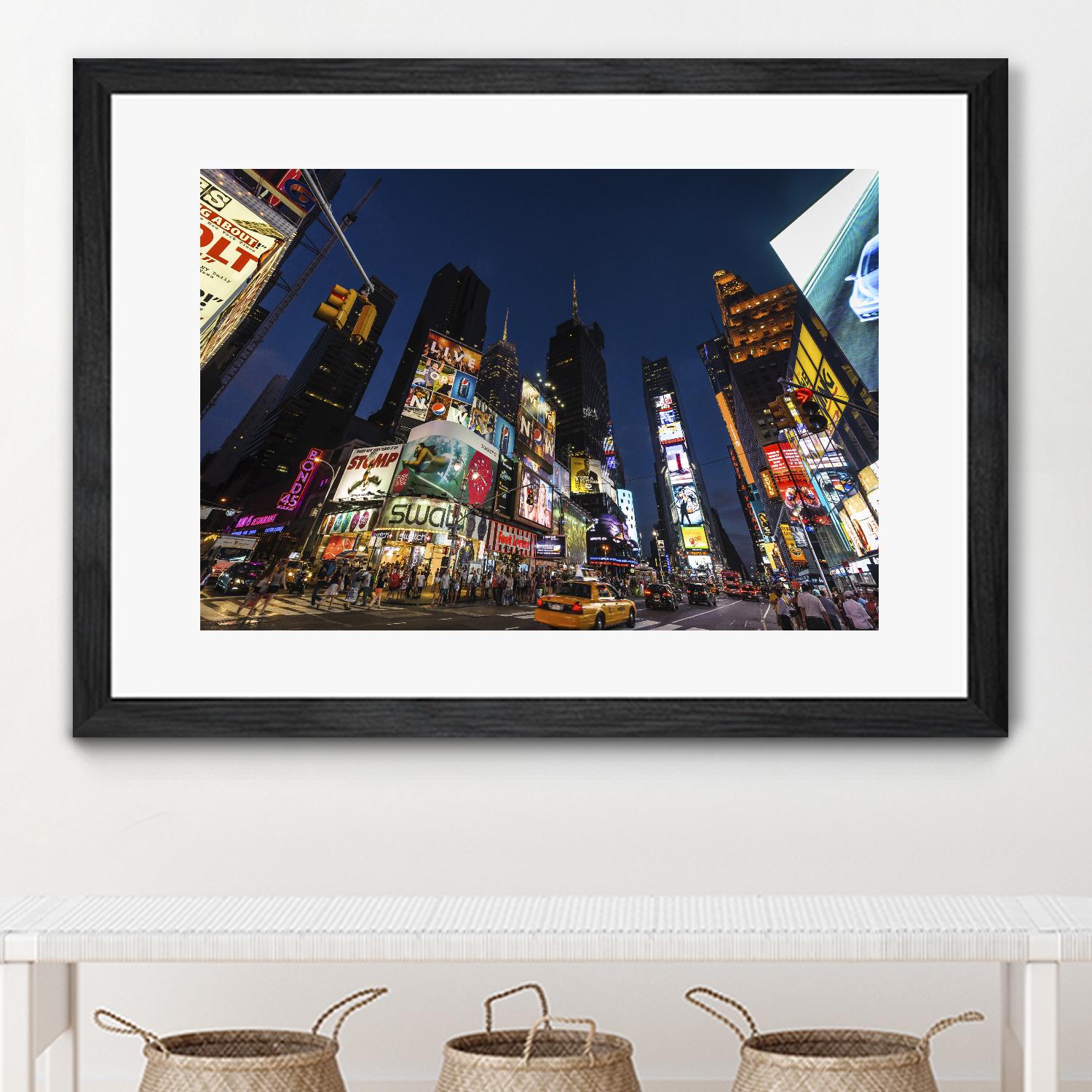 Times Square Billboards by Guilliame Gaudet on GIANT ART - black city scene