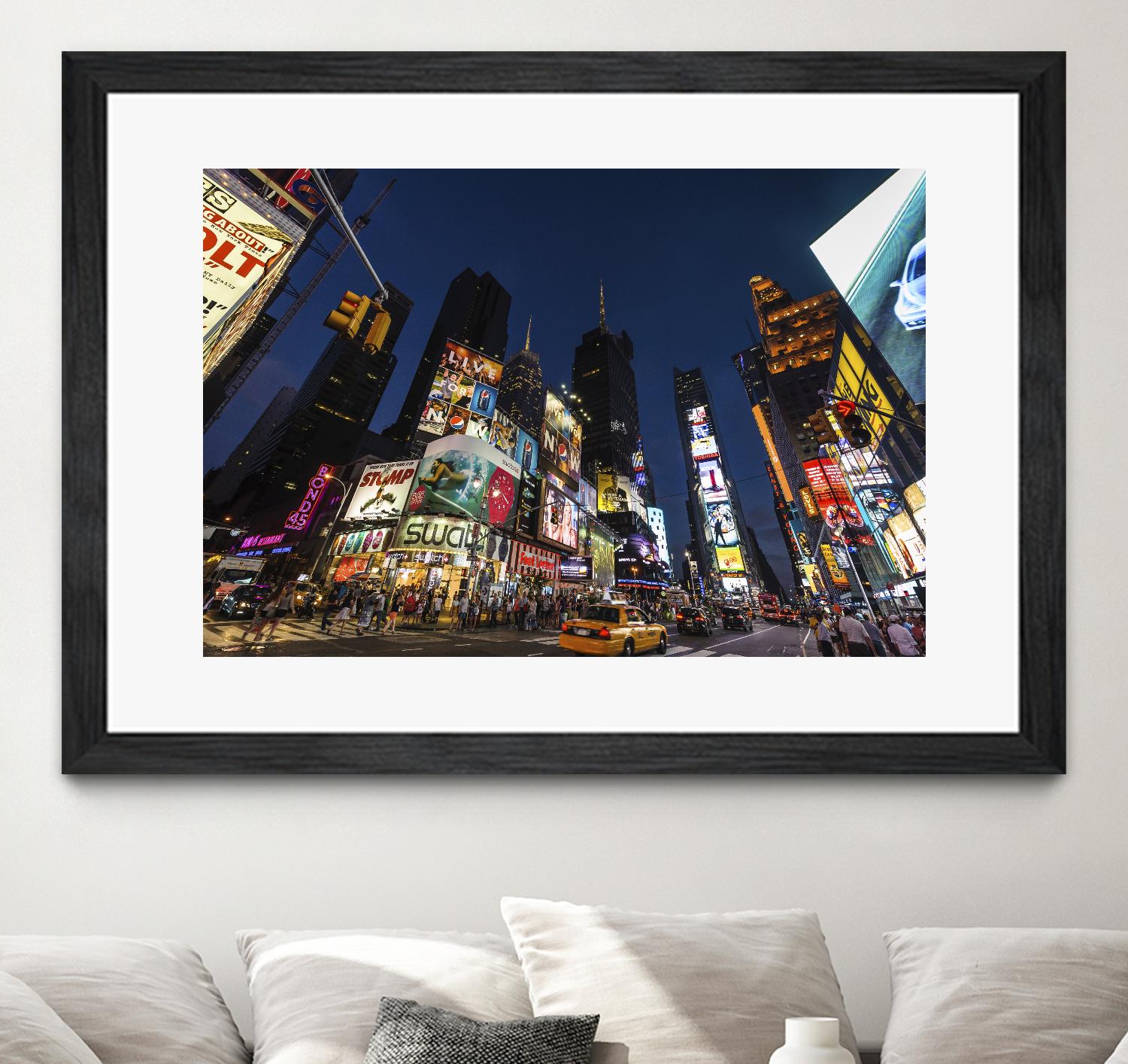Times Square Billboards by Guilliame Gaudet on GIANT ART - black city scene