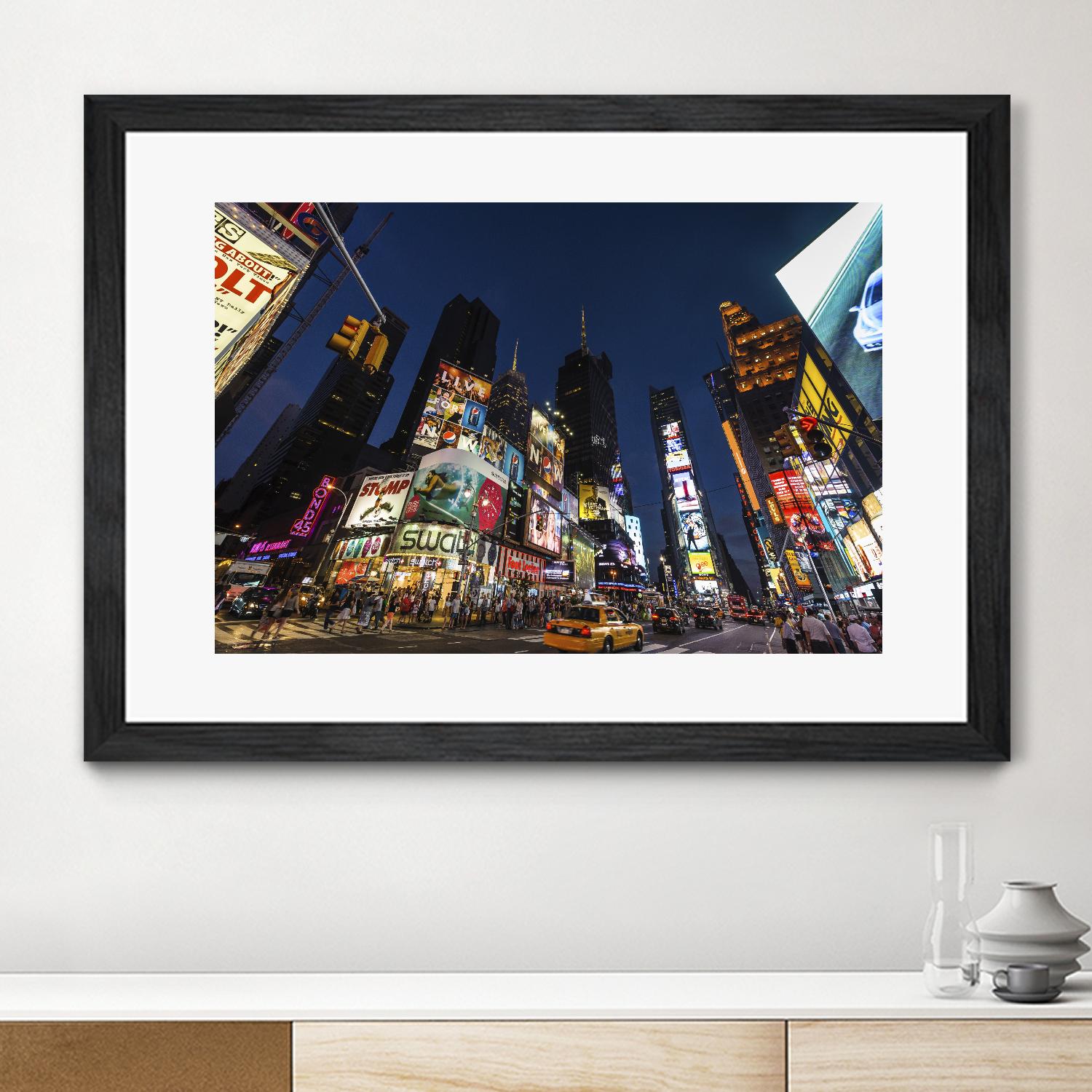 Times Square Billboards by Guilliame Gaudet on GIANT ART - black city scene