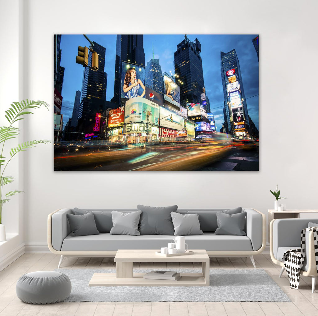 Times Square Rays of Light  III by Guilliame Gaudet on GIANT ART - black city scene