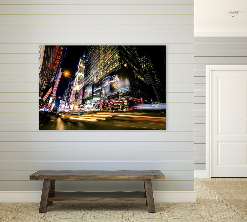 Times Square Rays of Light VI by Guilliame Gaudet on GIANT ART - yellow city scene
