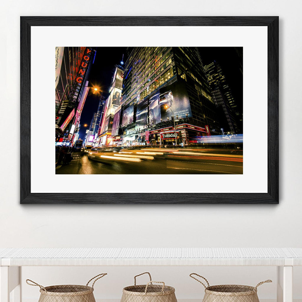 Times Square Rays of Light VI by Guilliame Gaudet on GIANT ART - yellow city scene