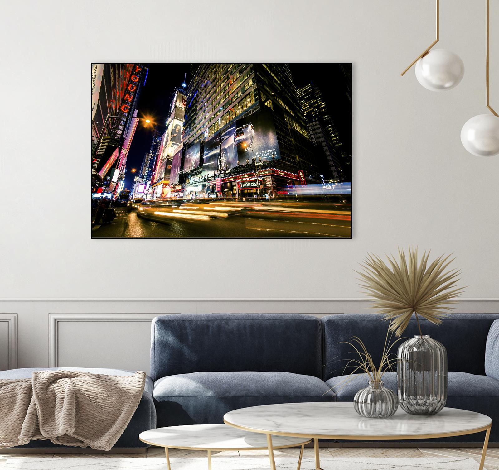 Times Square Rays of Light VI by Guilliame Gaudet on GIANT ART - yellow city scene