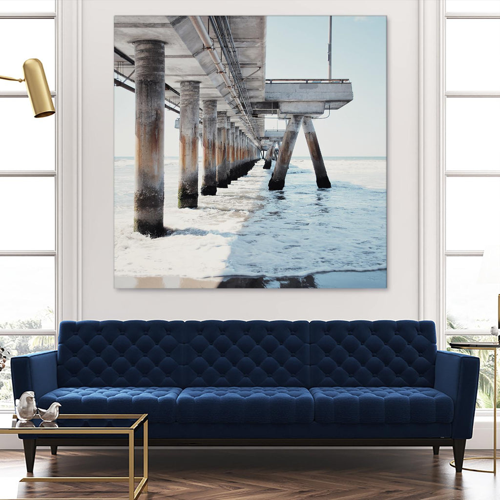Under the Pier I by Natasia Cook on GIANT ART - blue sea scene