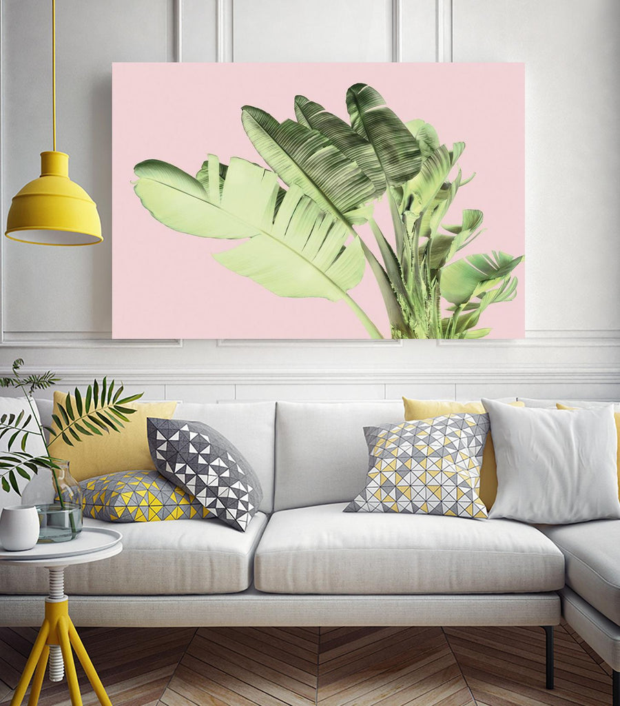 Tropical Velvet I by Ryan Hartson-Weddle on GIANT ART - pink tropical banana leaf