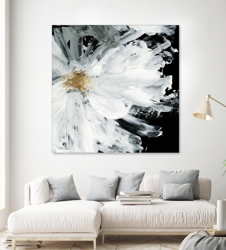 Black Peony par Asia Jensen sur GIANT ART - floral blanc