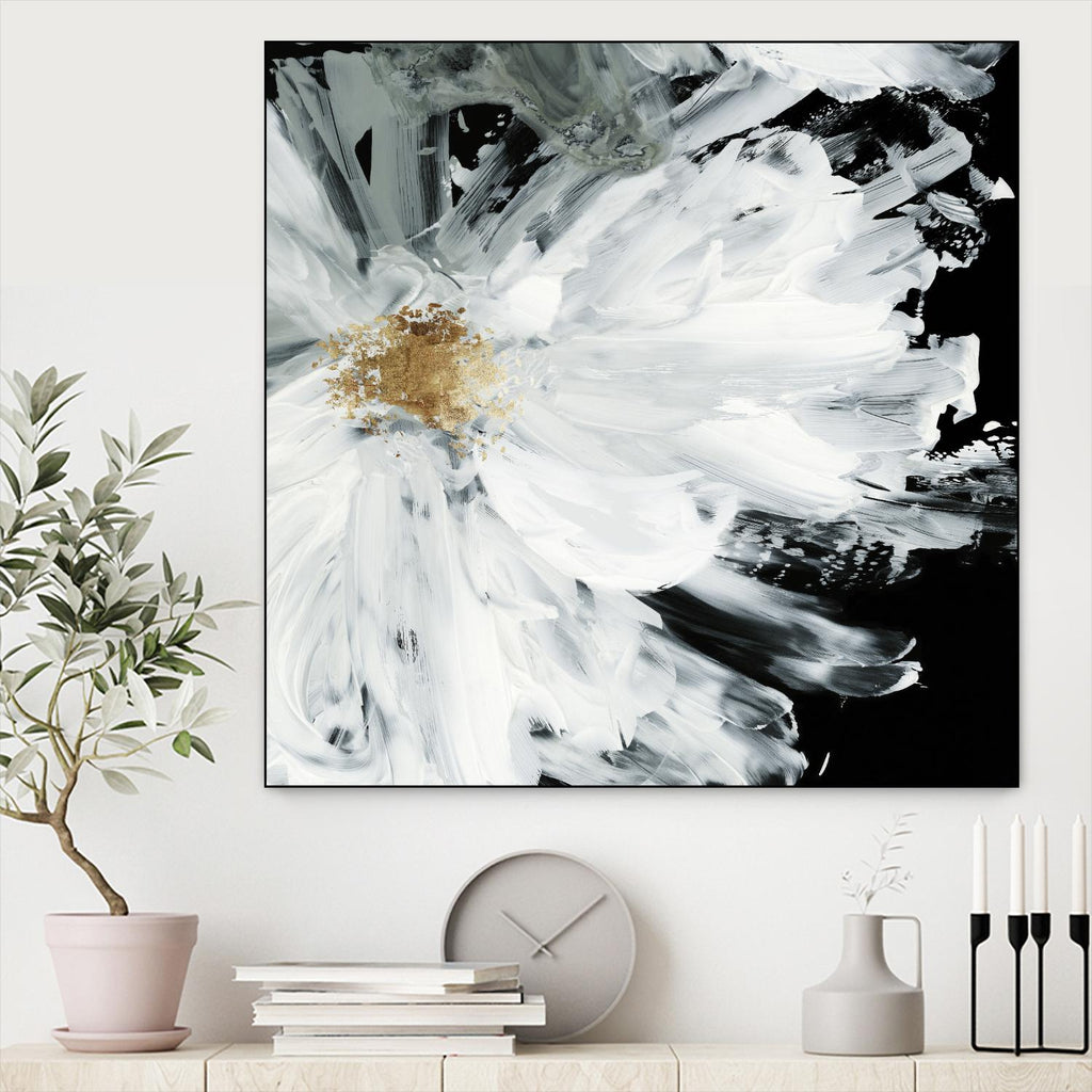 Black Peony par Asia Jensen sur GIANT ART - floral blanc