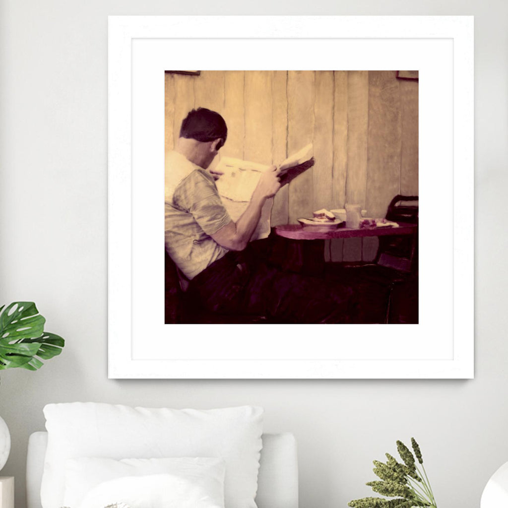Reading Man by Joe Gemignani on GIANT ART - beige photo art