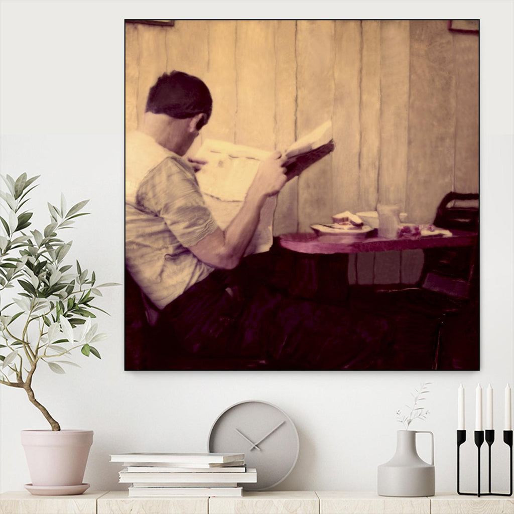 Reading Man de Joe Gemignani sur GIANT ART - photo d'art beige