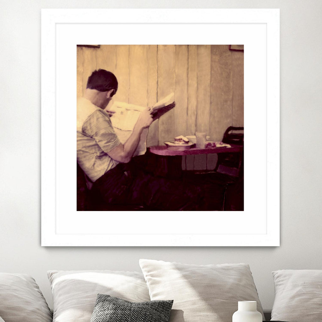 Reading Man de Joe Gemignani sur GIANT ART - photo d'art beige