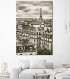 Rooftops and Eiffel by Jody Stuart on GIANT ART - white city scene