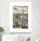 Rooftops and Eiffel by Jody Stuart on GIANT ART - white city scene