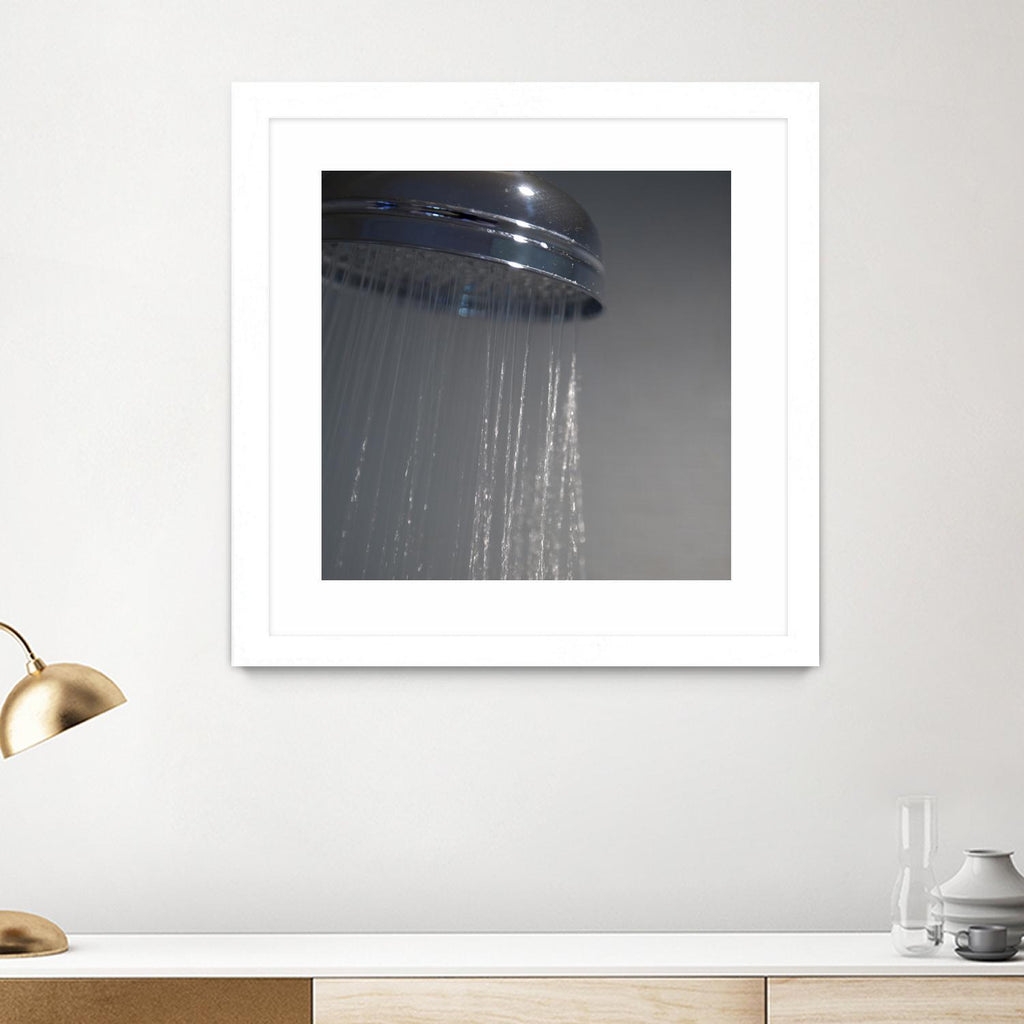 Spa Shower III by Keith Levit on GIANT ART - grey bathroom