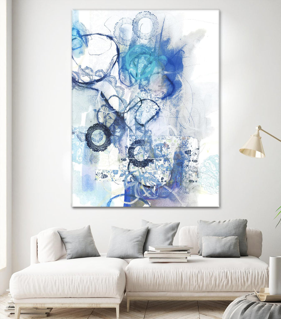 Aqua II by Kathryn Neale on GIANT ART - white abstract