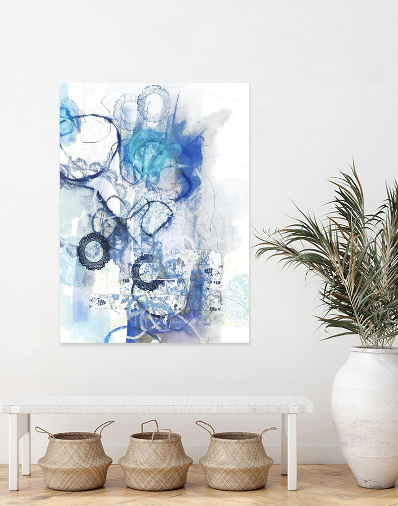 Aqua II par Kathryn Neale sur GIANT ART - abstrait blanc