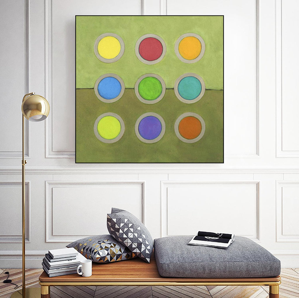 Circle Grid I by Darlene Kulig on GIANT ART - grey abstract