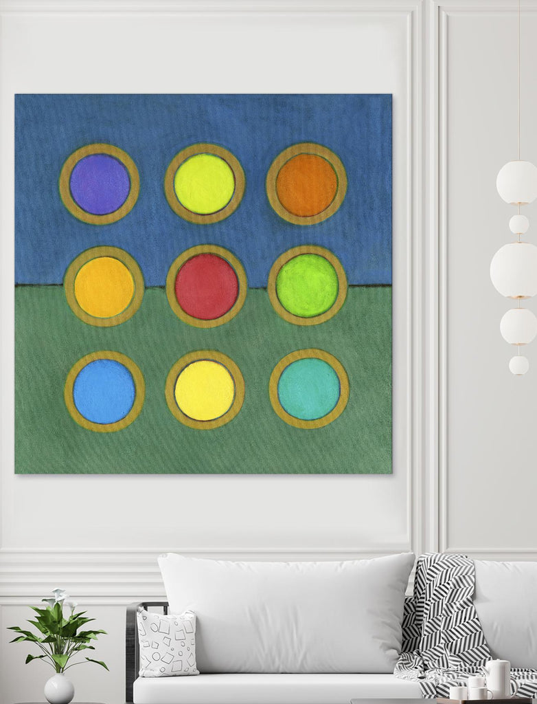 Circle Grid II by Darlene Kulig on GIANT ART - green abstract