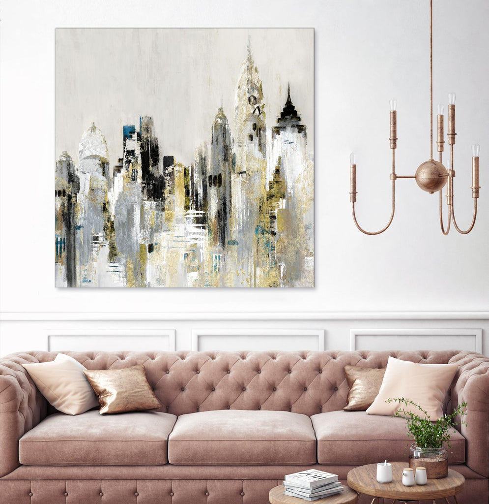 Golden Cityscape by Valeria Mravyan on GIANT ART - gold city scene