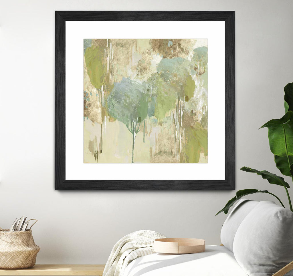 Teal Forest I de Valeria Mravyan sur GIANT ART - abstrait beige