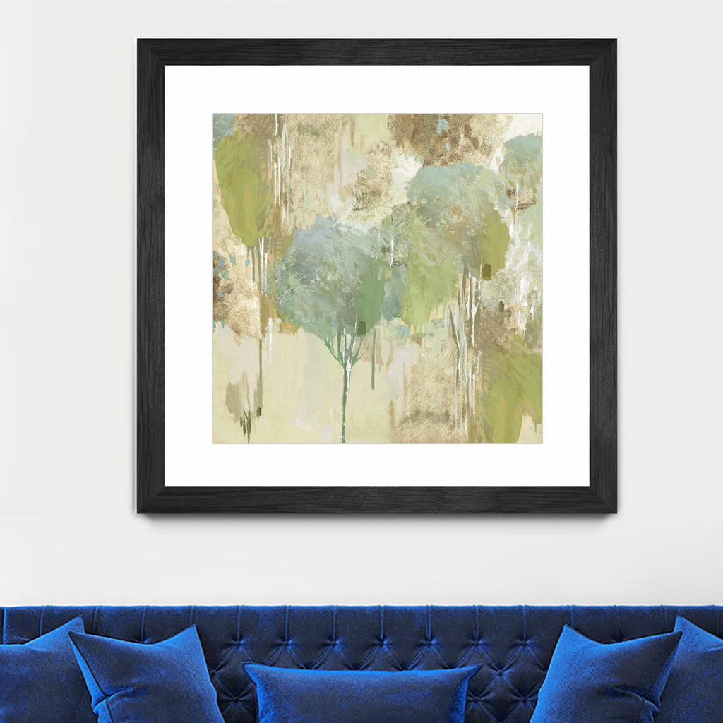 Teal Forest I de Valeria Mravyan sur GIANT ART - abstrait beige