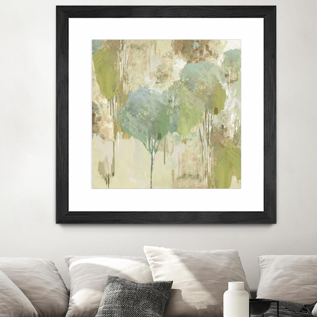 Teal Forest I by Valeria Mravyan on GIANT ART - beige abstract