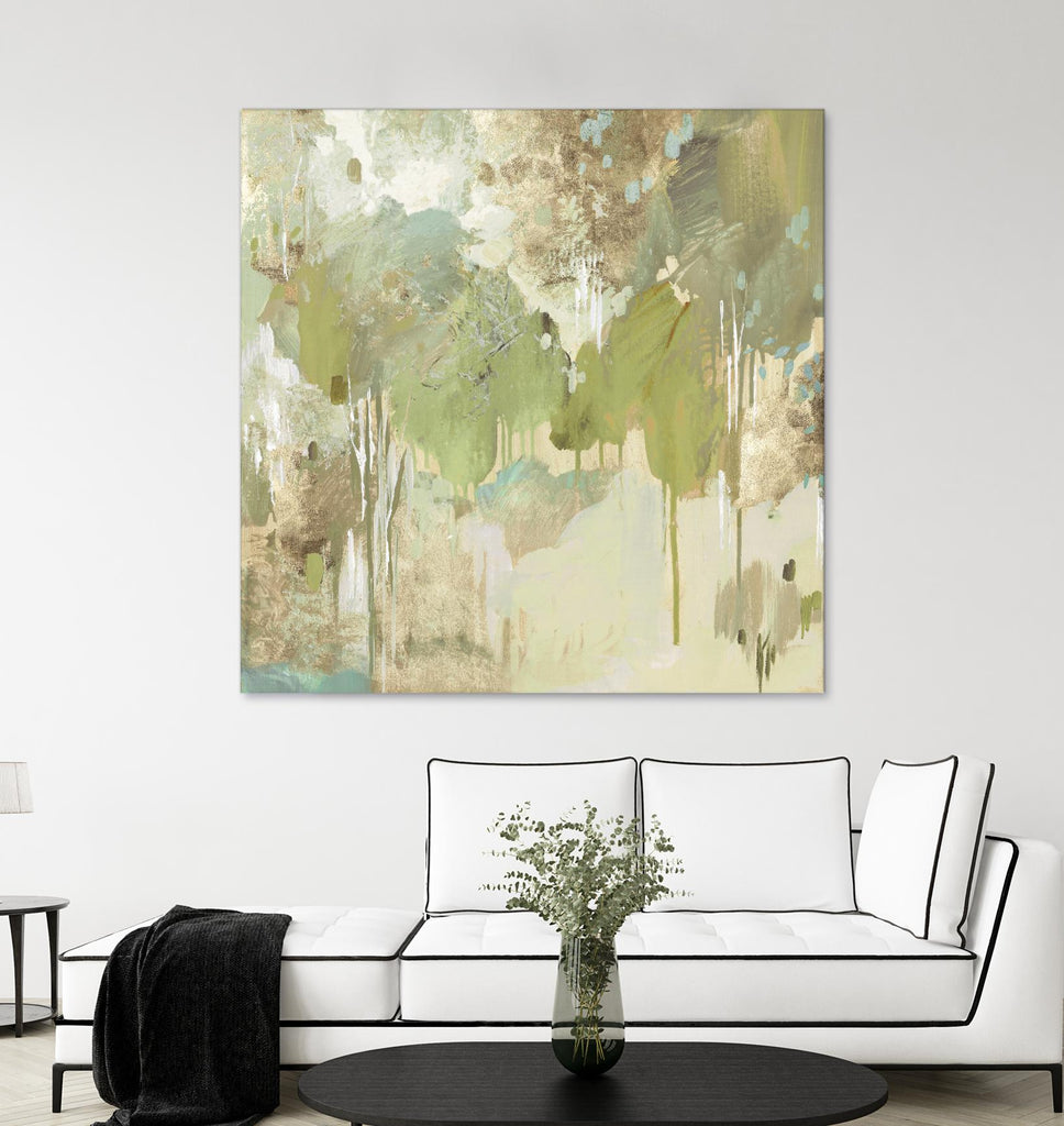 Teal Forest II by Valeria Mravyan on GIANT ART - beige abstract