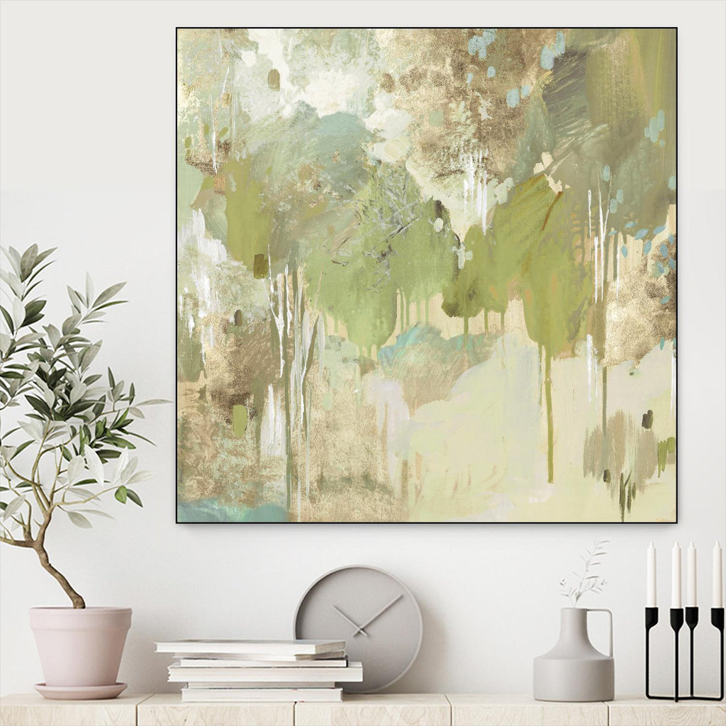 Teal Forest II by Valeria Mravyan on GIANT ART - beige abstract