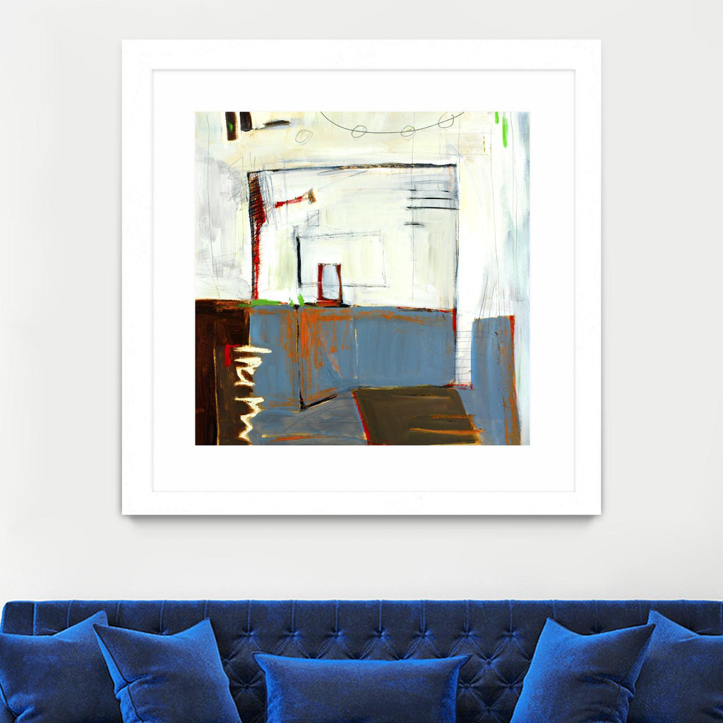 Petite porte rouge par Mark Pulliam sur GIANT ART - abstrait bleu