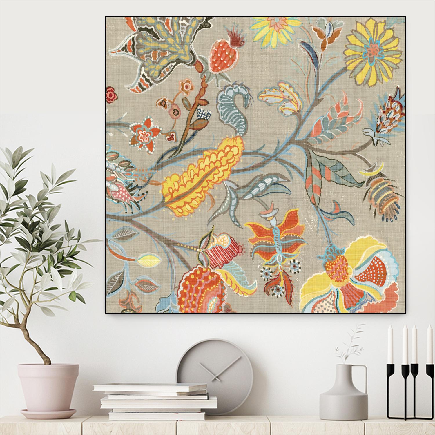Folklore II by Maya Woods on GIANT ART - yellow floral