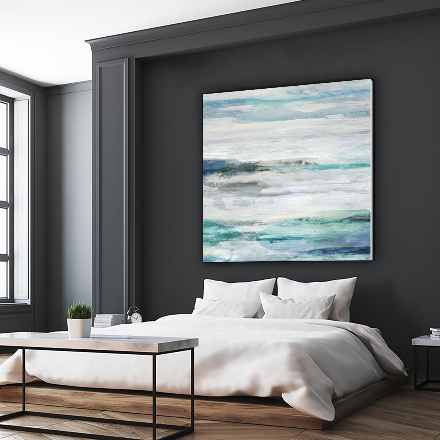 Sea Foam II by Maya Woods on GIANT ART - cyan abstract