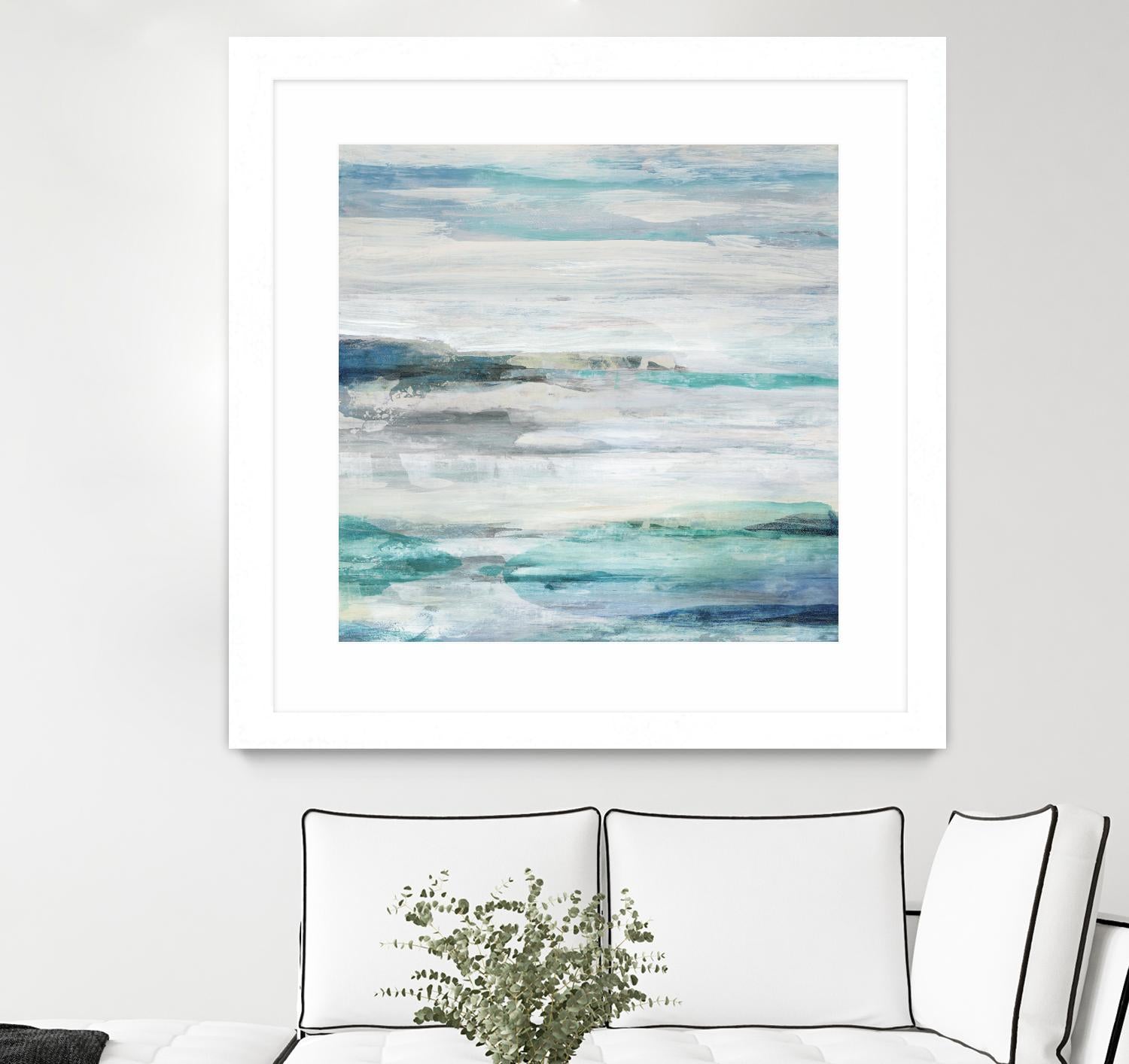 Sea Foam II by Maya Woods on GIANT ART - cyan abstract