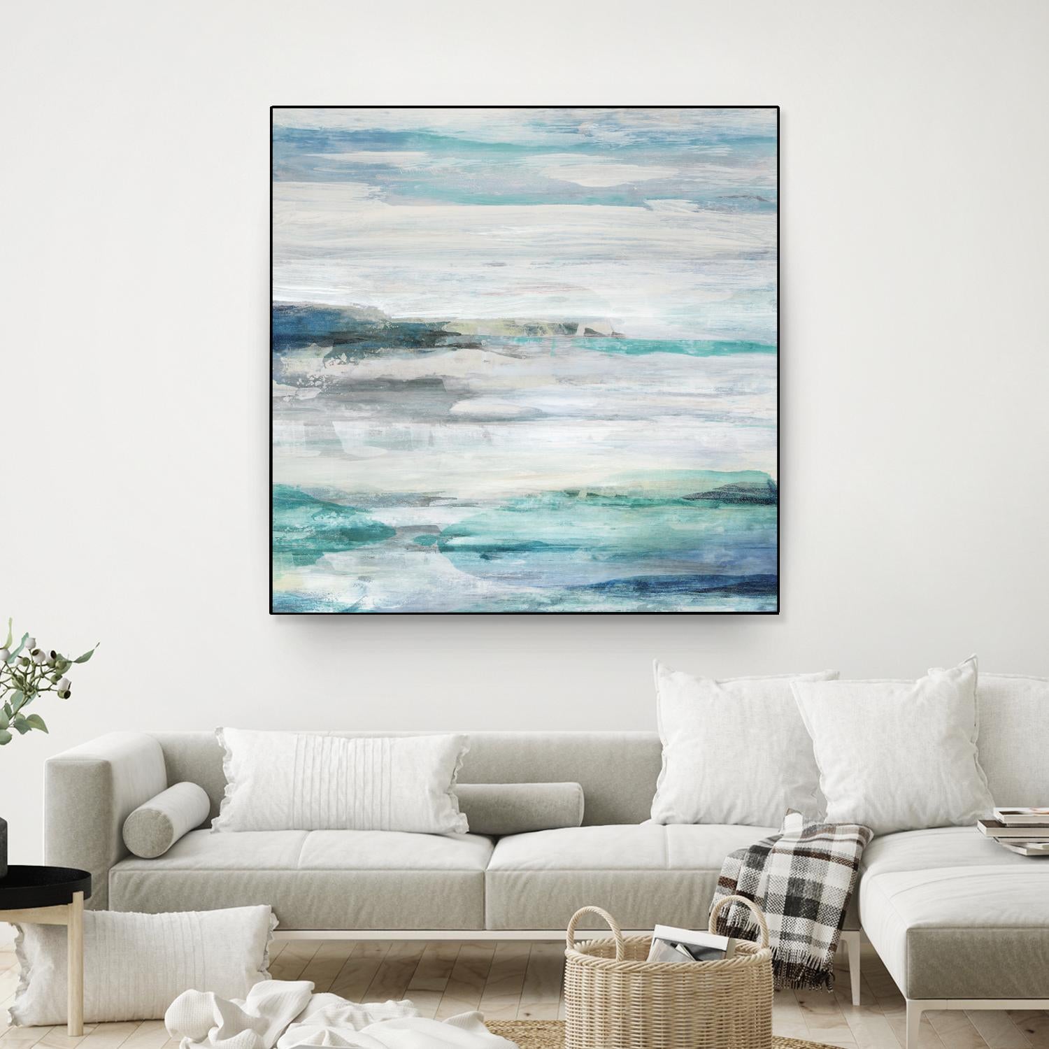 Sea Foam II by Maya Woods on GIANT ART - cyan abstract