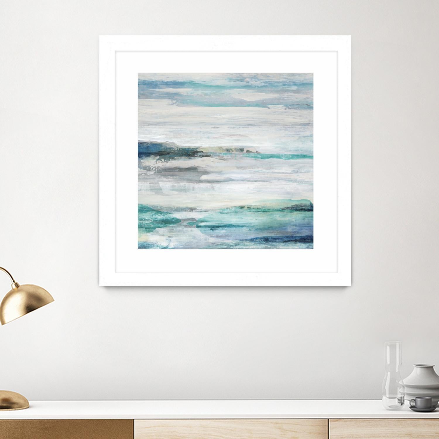 Sea Foam II by Maya Woods on GIANT ART - cyan abstract