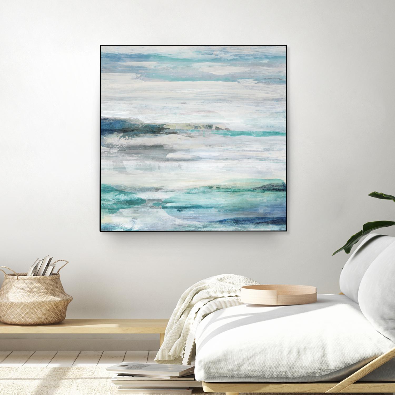 Sea Foam II by Maya Woods on GIANT ART - cyan abstract