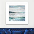 Sea Foam II by Maya Woods on GIANT ART - cyan abstract