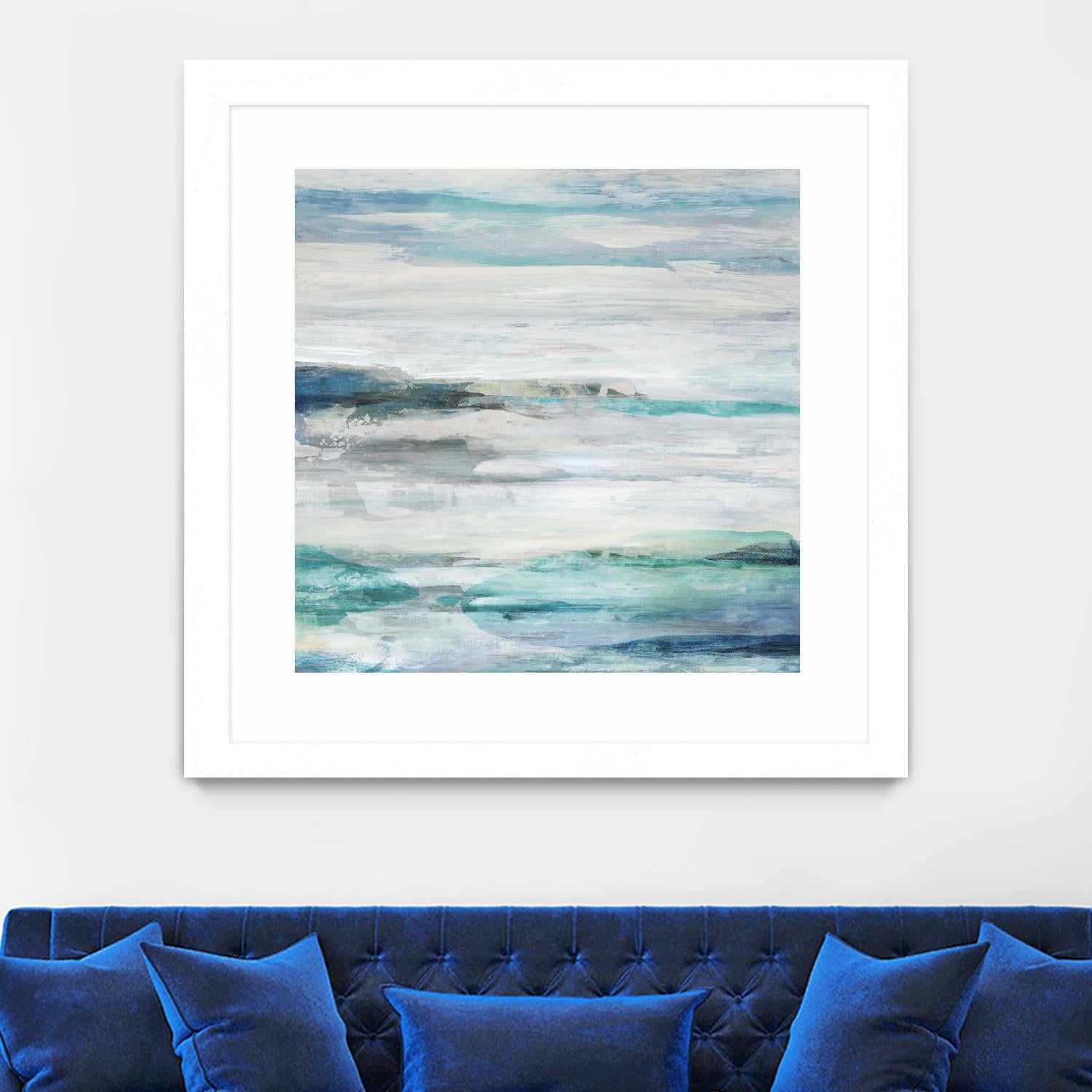 Sea Foam II by Maya Woods on GIANT ART - cyan abstract
