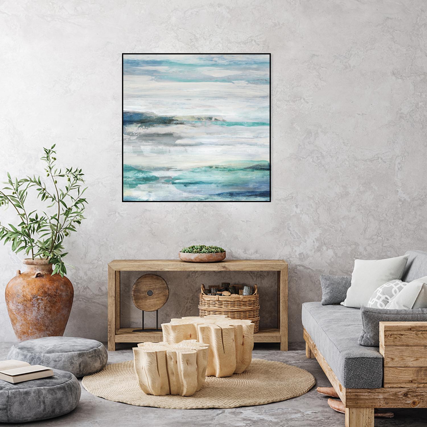 Sea Foam II by Maya Woods on GIANT ART - cyan abstract