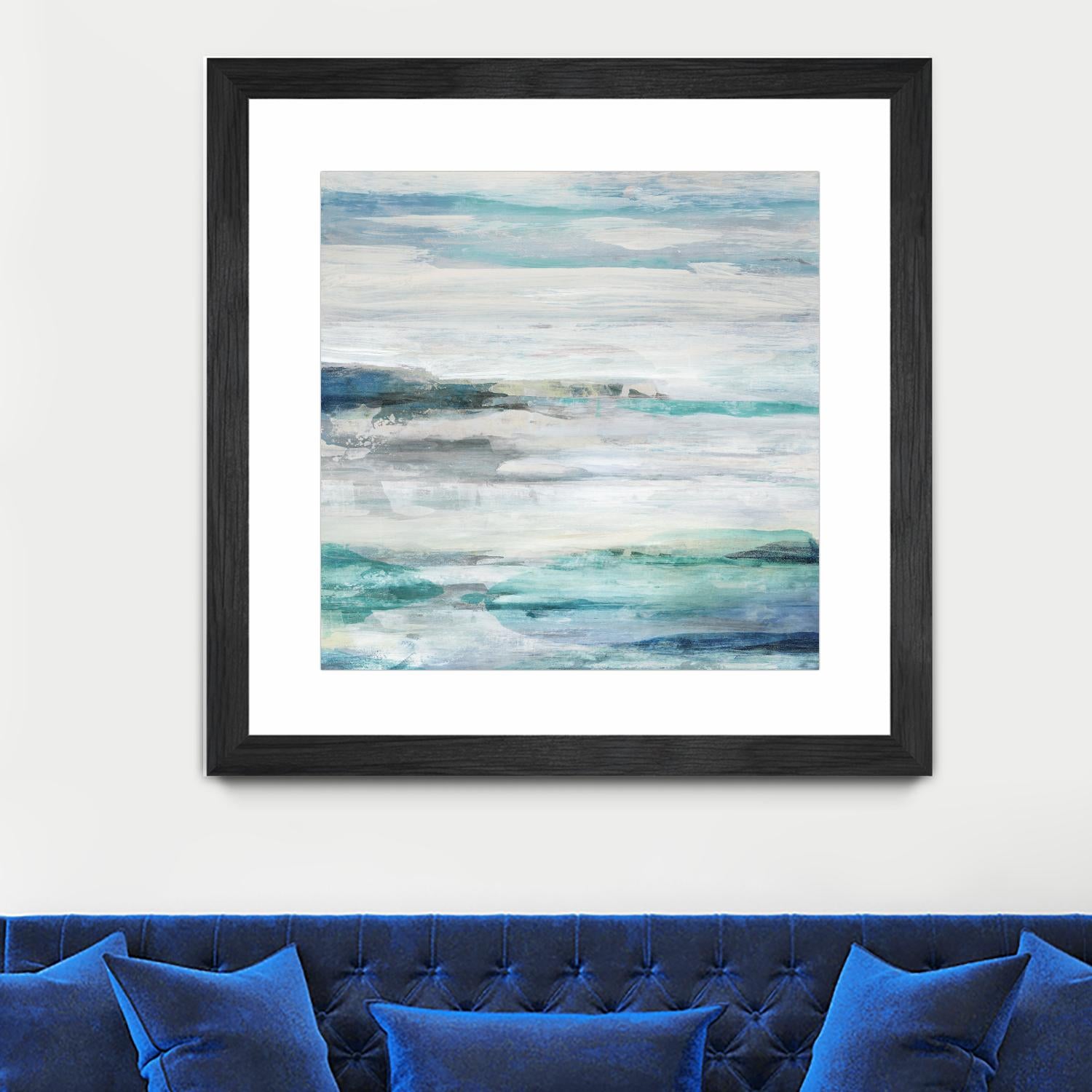 Sea Foam II by Maya Woods on GIANT ART - cyan abstract