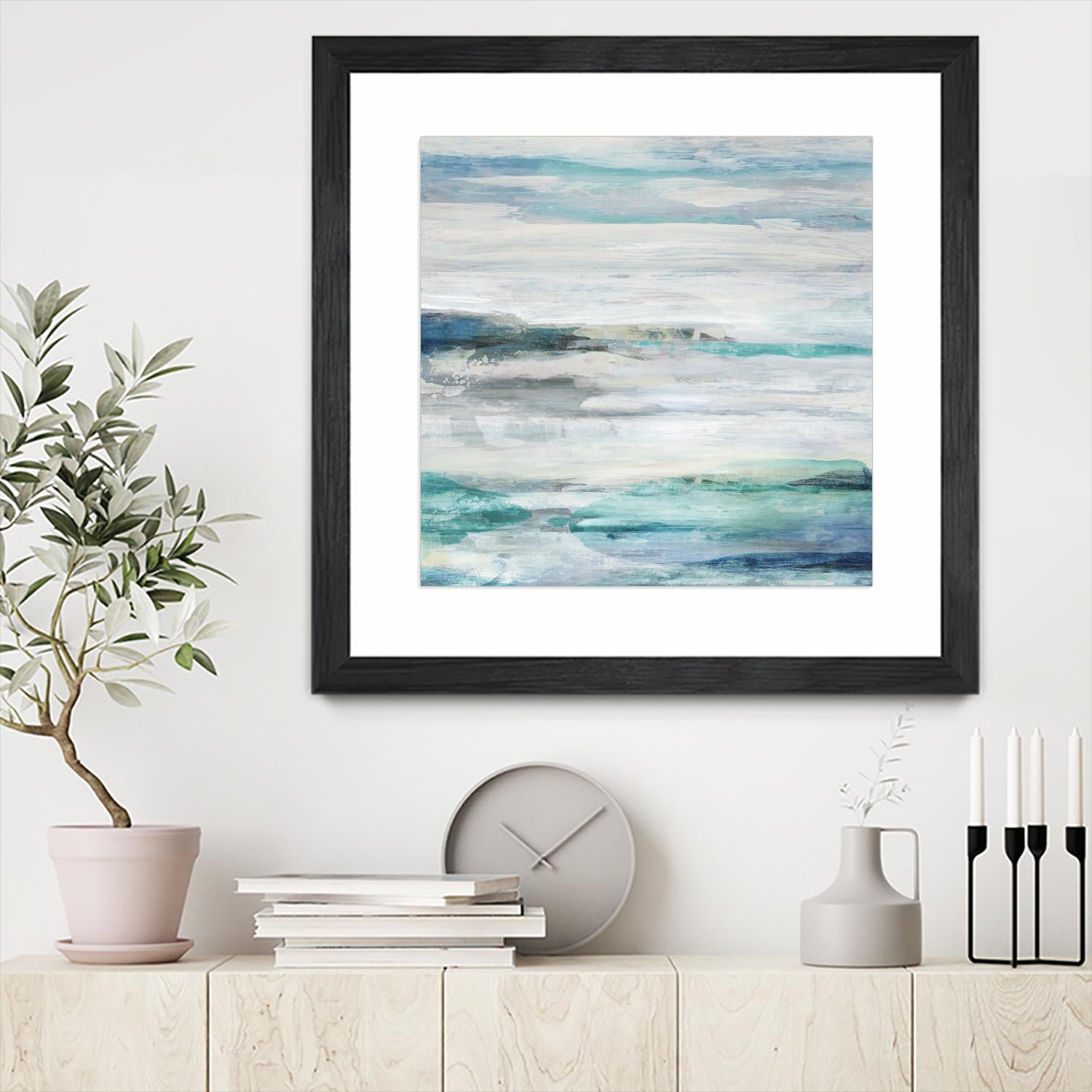 Sea Foam II by Maya Woods on GIANT ART - cyan abstract