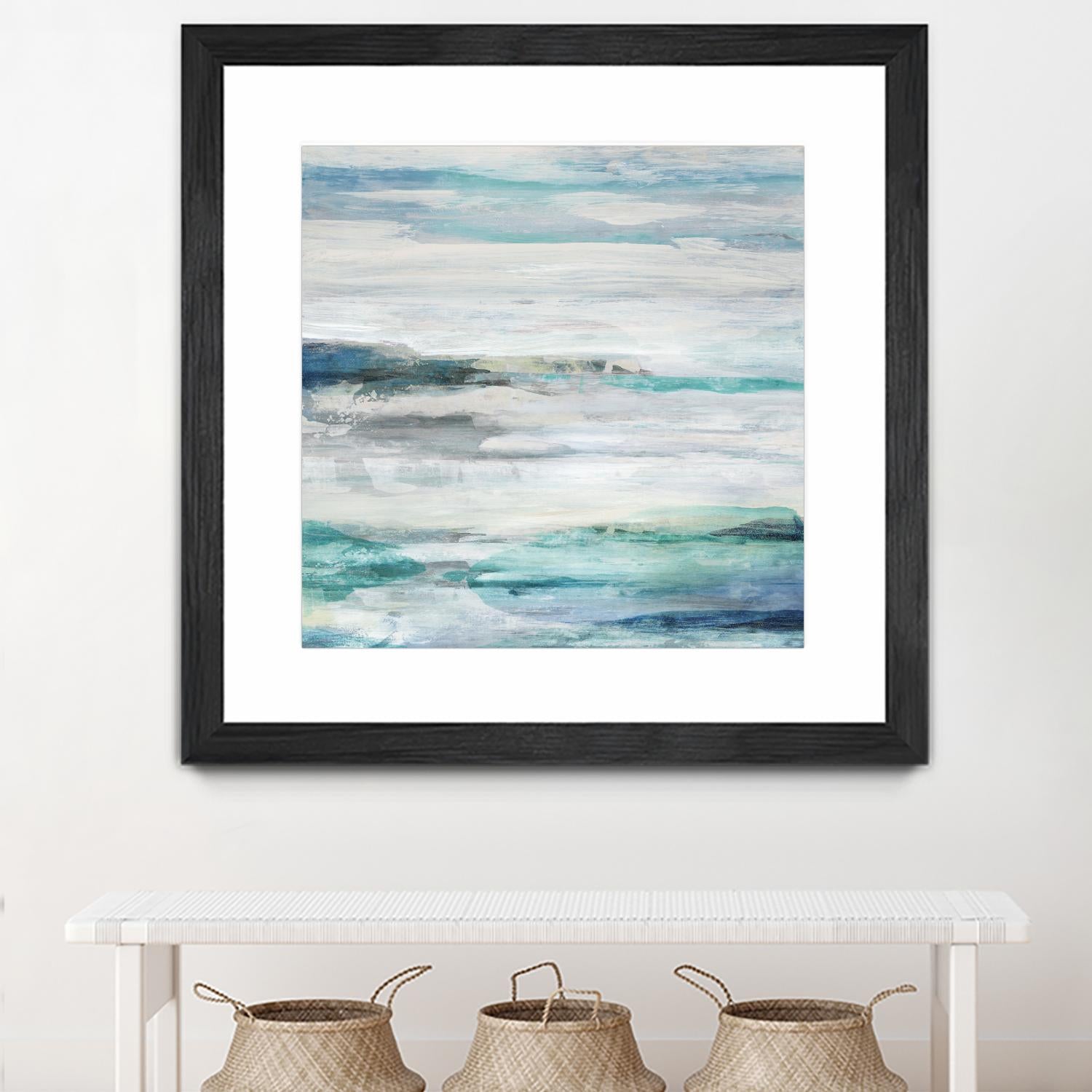 Sea Foam II by Maya Woods on GIANT ART - cyan abstract