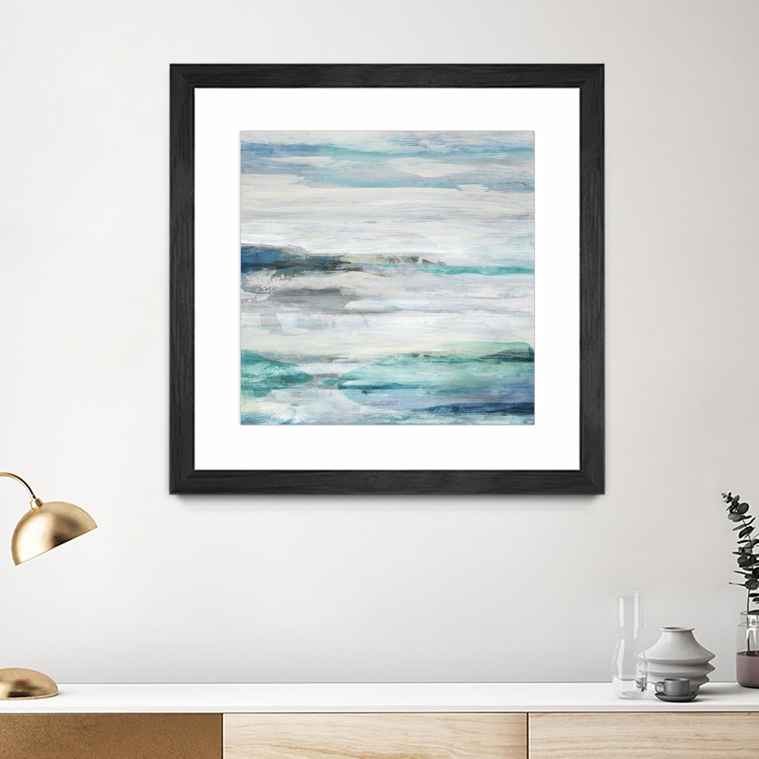 Sea Foam II by Maya Woods on GIANT ART - cyan abstract